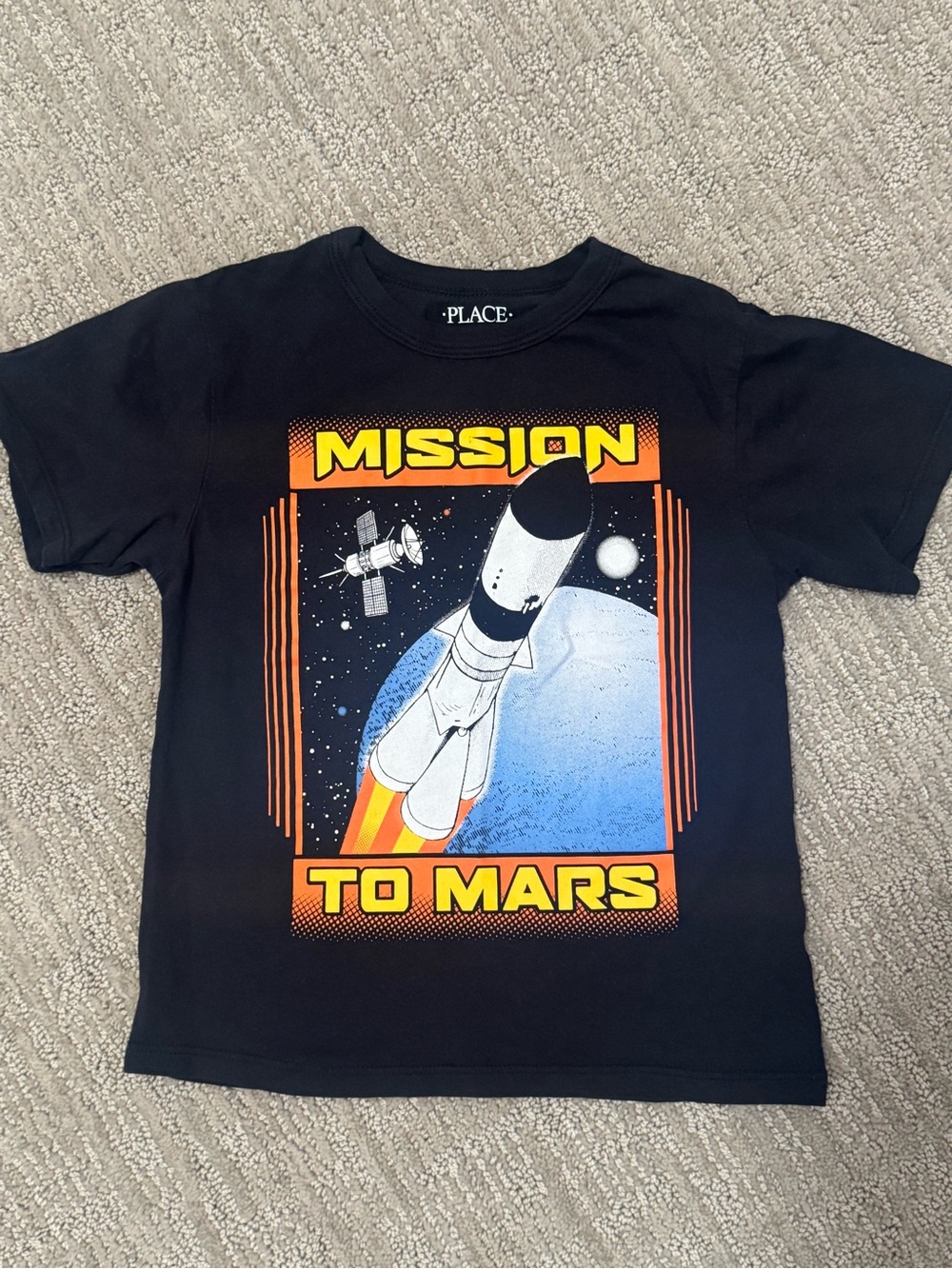 The Children’s Place Black 'Mission to Mars' Graphic Tee XS- 4